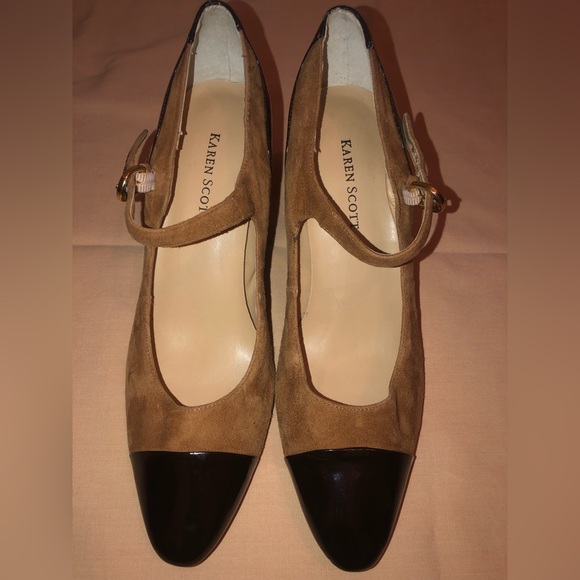 Tan with Brown Patent leather/Suede heeled shoes (Women’s) - Picture 1 of 4